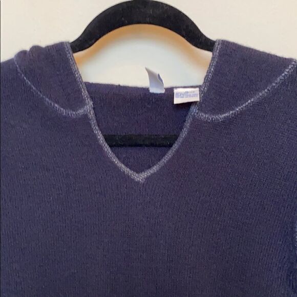 Top shop Smudge Navy Hooded Sweater - Picture 7 of 15